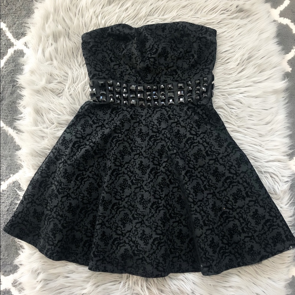 2Bebe Strapless Black fit and flare dress size M